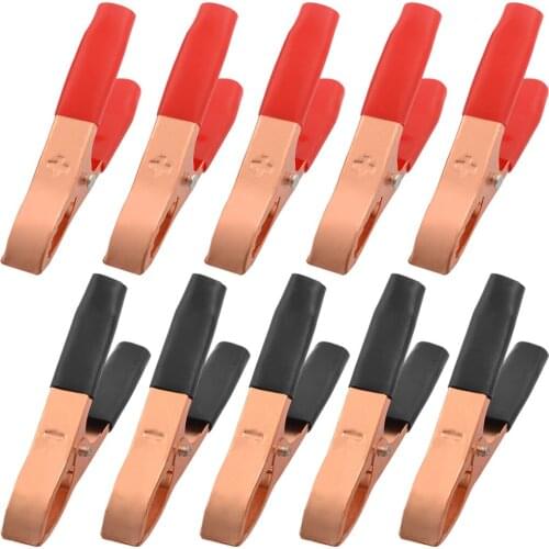 UXCELL 12 Pcs 30A Plastic Boots Coated Copper Tone Alligator Clips 75Mm