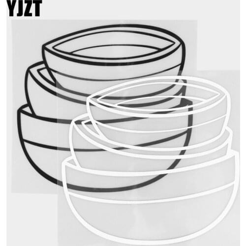 YJZT 14.5×13.6CM Cartoon Bowl Fun Vinyl Decal Creative Decoration Car Stickers Black / Silver 20D-0305
