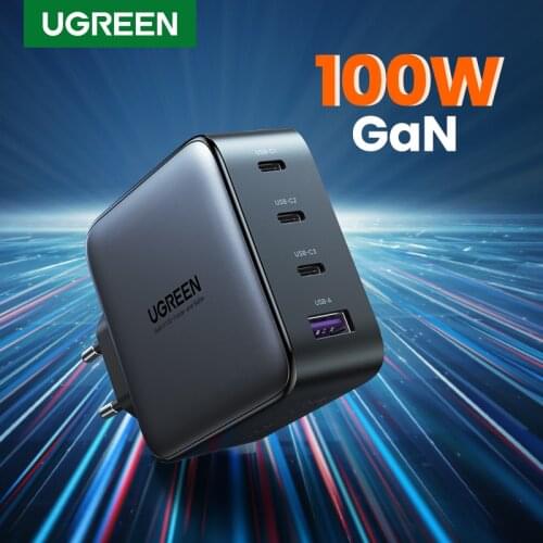 Ugreen Usb Charger 100w Gan Charger for Macbook Tablet Fast Charging for Iphone Xiaomi Usb Type c Pd Charge for Iphone 12 11