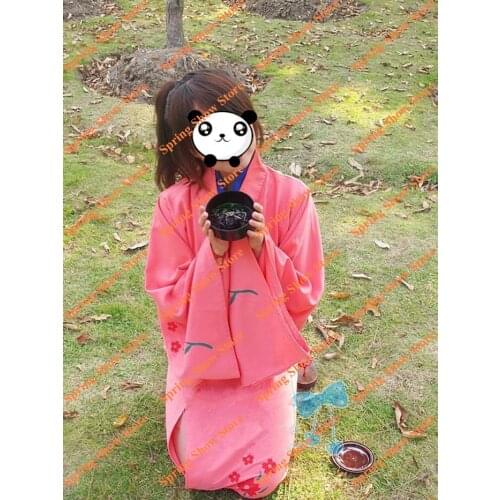 Gintama Silver Soul Shimure Tae Pink Uniform Anime Cosplay Costume