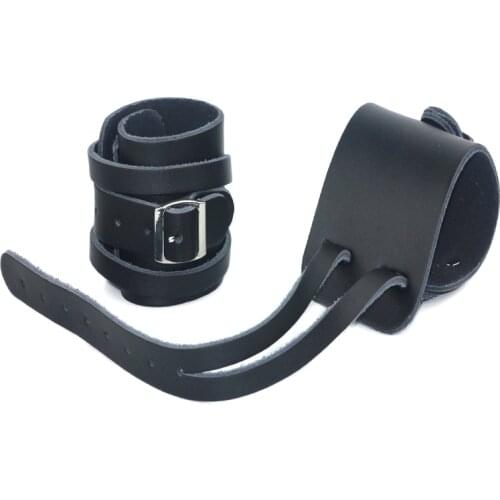 1 Pair Wrist Brace Weightlifting Winding Bracers PU Leather Strength Training Support RW