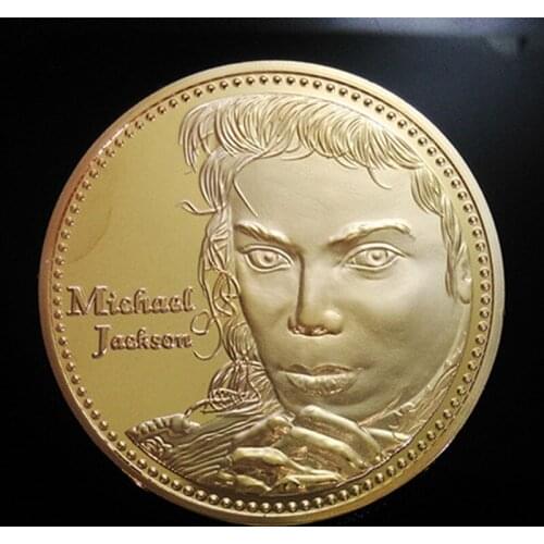 10 pcs The Michael Jackson Grammy winner badge rock song singer musician 24k real gold plated American souvenir decoration coin