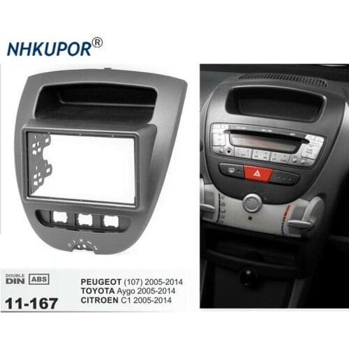 2 Din Car Radio Fascia for TOYOTA Aygo/PEUGEOT (107)/CITROEN C1 2005-2014 Stereo Panel Dash CD Trim Installation Frame Kit Bezel