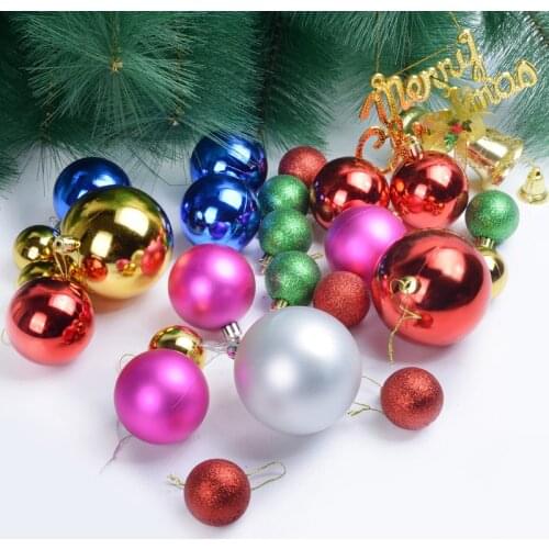 24pcs Christmas Ball Ornaments for Xmas Tree Hanging Bauble Ball Decorations Pendant Drop Ornament for Christmas Party New Year