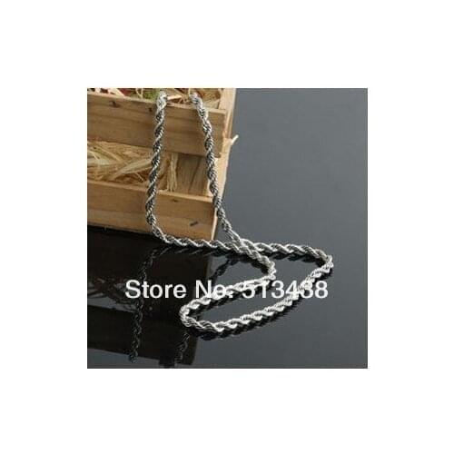 Free ship!Fashion jewelry Stainless Steel 2.4mm twist rope chain Necklace LOLI girls XMAS gifts