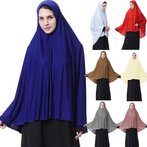 Muslim Women Prayer Long Scarf Abaya Islamic Large Overhead Scarf Clothes Arab Ramadan Full Cover Middle East Headwrap