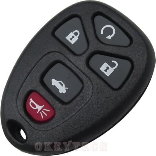 OkeyTech 5 Button Remote Car Key Case Shell 4+1 Panic Key Cover For Buick Hummer H3 For Pontiac GMC Have words in the backside