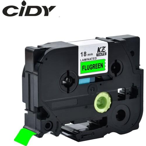 CIDY Tze-D41 Tz-D41 Black on Fluorescent green Laminated Compatible Brother P touch 18mm tze D41 TZ D41 Label Cassette ribbon