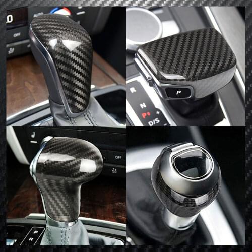 For Audi A3 A4l A5 A6 A6L A7 Q5 Q5L Q7 S6 S7 TT RS RS3 RS4 RS5 RS6 Real Carbon Fiber Various Model Gear Shift Knob Handle Cover