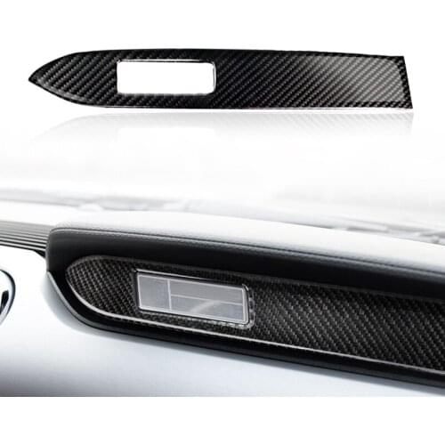 For Ford Mustang 2015 2016 2017 Carbon Fiber Interior Center Dashboard Panel Strip Decor Cover Sticker Trim