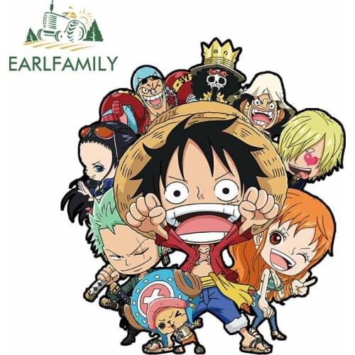 EARLFAMILY 13cm x 11.4cm For ONE PIECE Nakamas Car Stickers Repair Decal Vinyl Material Cartoon Waterproof Decoration