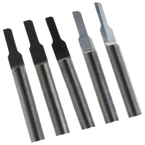 HUHAO 5pcs 3.175*2.0*6mm One Flute Straight Bits Flat Bottom Carbide Engraving Tools CNC Wood Carving Bit