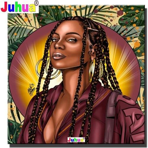 DIY Diamond Painting Full Square Round Egypt African Woman 5D Cross Stitch Mosaic Embroidery home Decoration Sexy Braid Girl