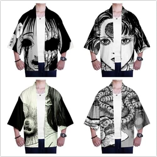 Junji Ito 3D Printing Anime Japanese Kimono Haori Yukata Cosplay Women/Men Fashion Summer Casual Cool Short Sleeve Streetwear