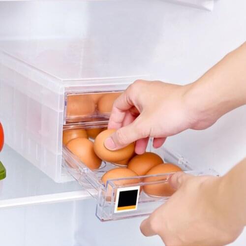 Egg Storage Box For Refrigerator Food Container Drawer Type Plastic Container Kitchen Items Home Kitchen Gadgets Accessories S3