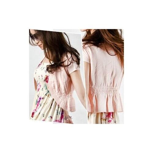 Short Cardigan Sweater 2021 Solid Color Short Sleeve Summer Thin Knit Air Conditioning Women Sweter Sweaters Vestidos LXJ1123