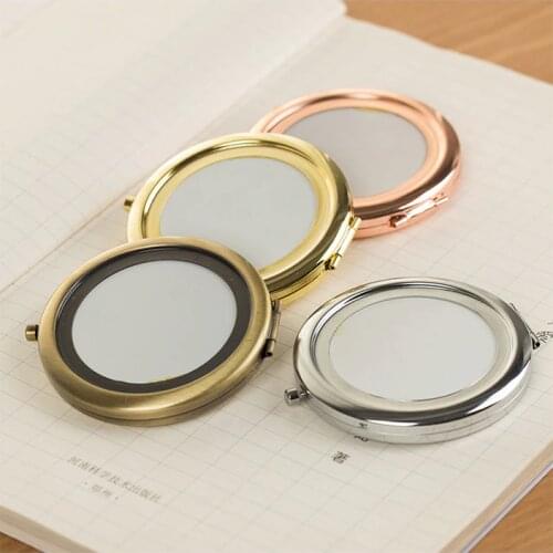 Gold Diy Round Case Frame Manual Craft Parts Diy Fabric Art Handmade Material Makeup Mirror Bag Accessories For Women Frame