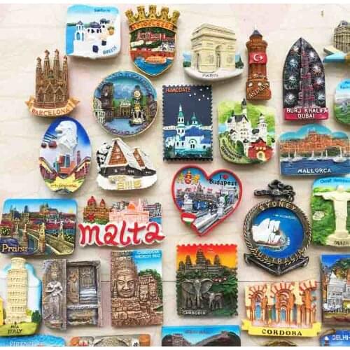 BABELEMI France Cambodia Italy Germany Greece Hungary India Israel Fridge Magnets Travel Souvenir Refrigerator Magnetic Stickers