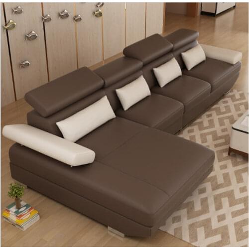 Living Room Sofa set corner sofa couch L shape sectional genuine real leather sectional sofas muebles de sala moveis para casa