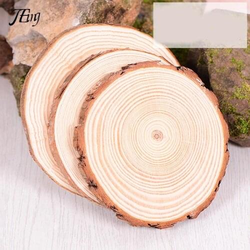 Natural Round Unfinished Wood Slices Circles With Tree Bark Log Discs DIY Crafts Wedding Party