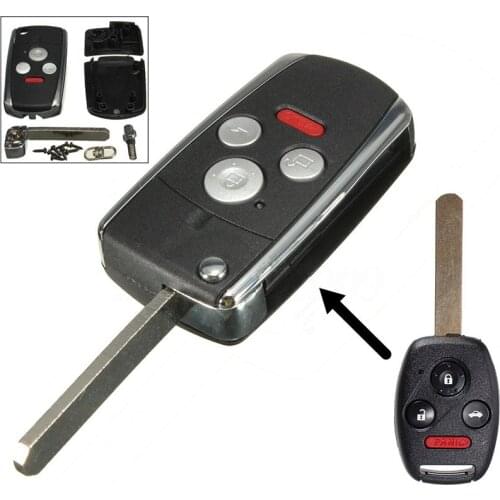 Newest 3+1 Button Uncut Folding Flip Remote Key Case Shell For Hon-da Accord Civic CRV