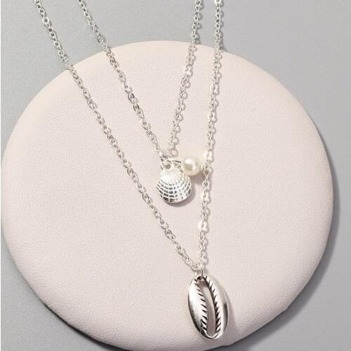 New Gold Sliver Color Multi layer Necklace For Women Girls Shell Scallop Choker Necklaces & Pendants 2019 Female Ocean Jewelry