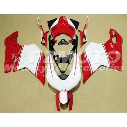 New ABS Motorcycle Fairing kit Fit For Ducati 848 evo 1098 1198 2007 2008 2009 2010 2011 2012 White Red