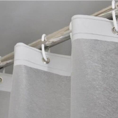 Bathroom Shower Bath Plastic Translucent Curtain Liner with 12 Grommet Hole Hook