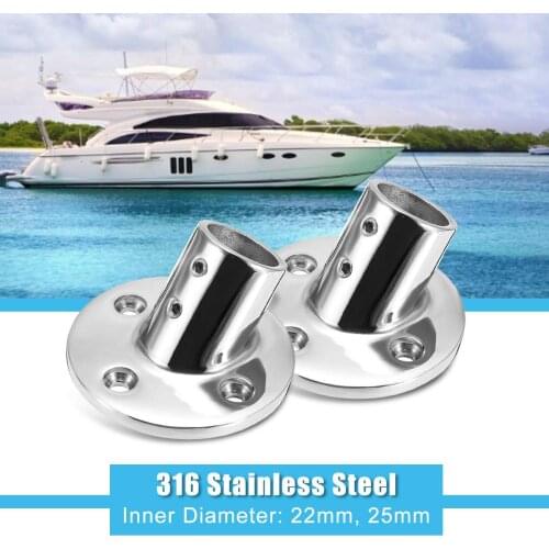 Durable marine pipe socket 316 stainless steel marine railing handrail pipe socket accessories support silver marine hardware