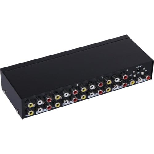 RCA AV Splitter 8 Port Video Audio Distributor 8 TV Display Same Image 1024*768 HD Analog Anti-interference 108AV