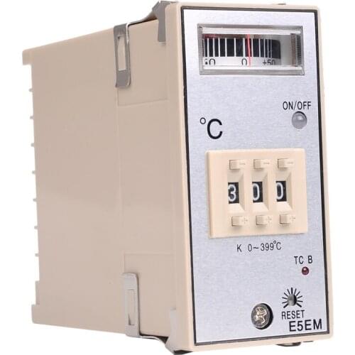 Pointer Dial Code Type Temperature Controller Regulator E5EM K 0~399 Degree Relay Control Output 110V 220V AC
