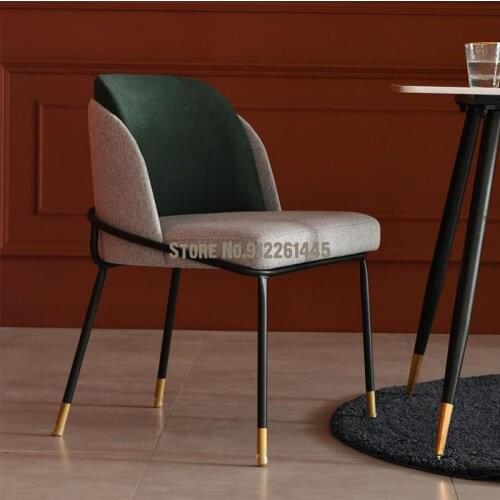 Nordic Light Luxury Restaurant Dining Chair Wrought Iron Desk Casual Creative Ins Simple Single Backrest Negotiation Chair