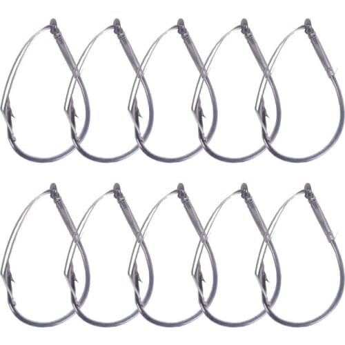 10pcs Fishing Hooks With Box High Carbon Steel Wacky Rig Hooks Weedless Barbed Fishig Wide Gap Hook 2/0# 1/0# 1# 2# 4