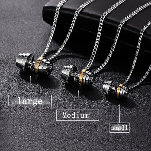 Barbell Steel color stainless steel necklace mens Couple pendants Fitness sport man Fitness accesories jewelry on the neck pride