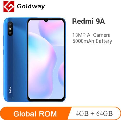 Global ROM Xiaomi Redmi 9A 9 A 4GB 64GB Smartphone 5000mAh 6.53" Large Screen MTK Helio G25 Octa Core 13MP AI Camera