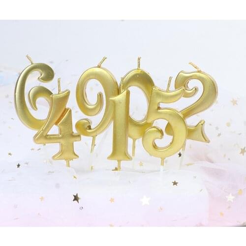 Glitter Talking Tables Number Candles Gold Number 0-9 Party Candle Cake Decor