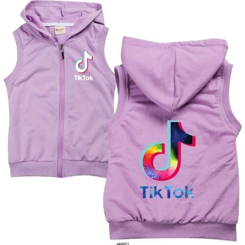 Tik Tok Child Waistcoat Children Outerwear spring autumn Coats Kids Clothes Warm Hooded Baby Boys Girls Vest For Age 2-15 Yrs