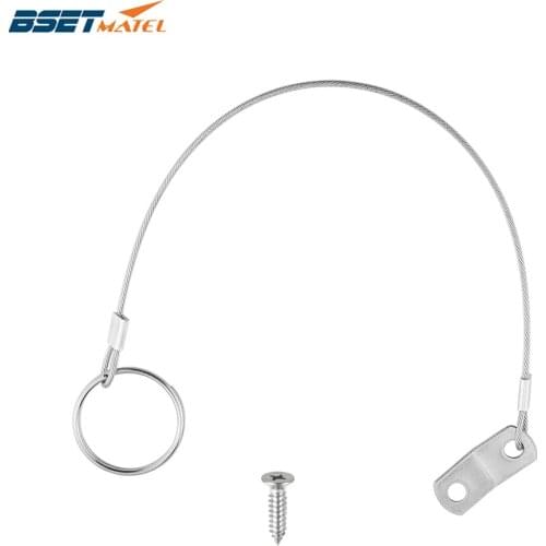 Stainless Steel 316 Lanyard Cable Safety Tether Wire for Loss Prevention 1 Loop with Quick Release Ring & Rubber Coating