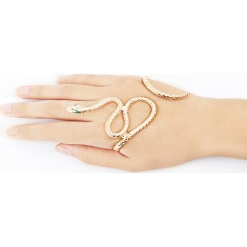 Unique Unisex Punk Retro Snake Shape Hand Palm Bracelet Bangle Cuff Jewelry Halloween Gift