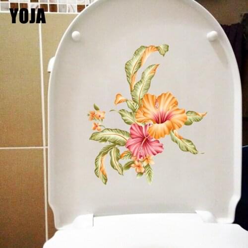 YOJA 19.1*22.2CM Delicate Colored Flowers Bedroom Wall Stickers Mural Classic Toilet Bathroom Decor T1-0732