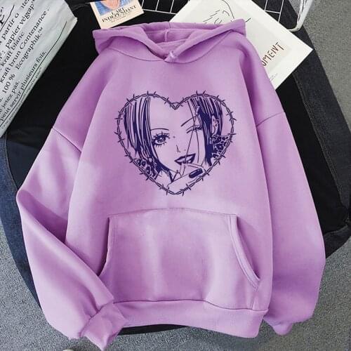 Nana Anime Manga 2021 Womens Oversized Hoodie Sweatshirt Long Sleeve Kawaii Pullover Harajuku Female Korean Style Jacket Coat