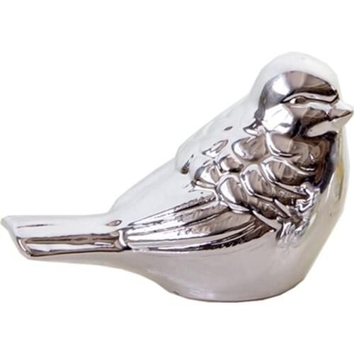 1 Piece Bird Shaped Ornament Glazed Ceramic Birds Porcelain Bird Figurine Statue Home Decor Mini Bird Ornaments
