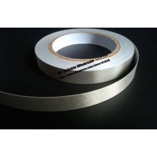 1x 18mm* 20 meters Silver Plain Sticky Conductive Fabric Tape for Laptop LCD OPP Mobile Phone Cable Wrap EMI Shielding