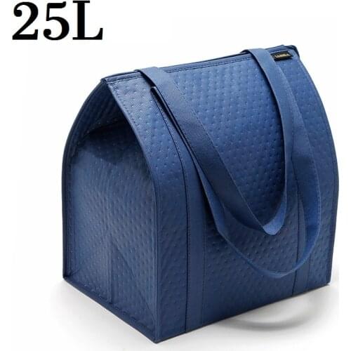 25L Non-woven Thermal Cooler Bag Portable Food Thermo Insulated Supermarket Shopping Ice Pack Beach Camping Refrigerator