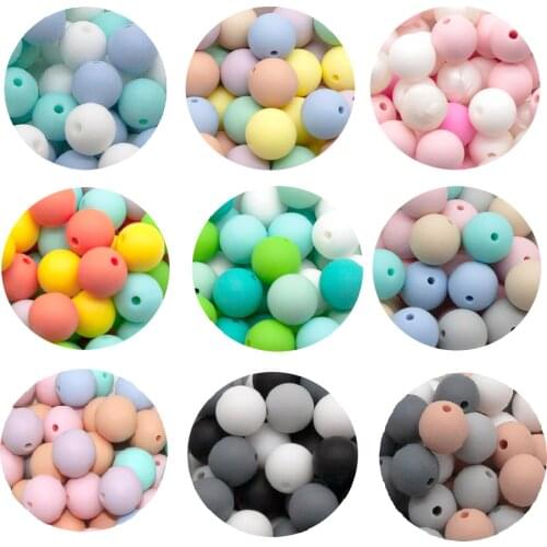 Cute-idea 300pcs 12mm baby products silicone beads For Infant Teether chew Toy BPA free environmentally Diy jewelry accessories