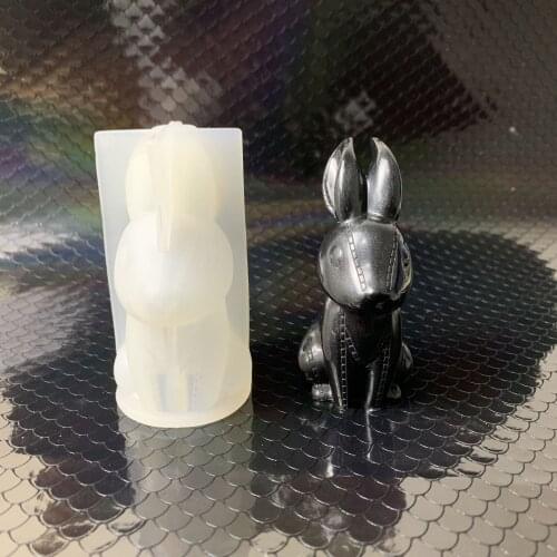 3D Rabbit Mirror Tabletop AB Epoxy Silicone Mold 19031