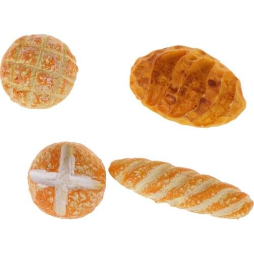 4Pcs/lot Scale 1/12 Simulation Bread Dollhouse Miniature Food Breakfast Snack Dessert Kitchen Toys Dollhouse Miniature