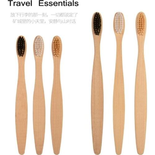 5pcs Travel Essentials Tools Natural Bamboo Brush Set Soft Bristle Tip Charcoal Teeth Eco Toothbrushes Dental Adults Oral Care