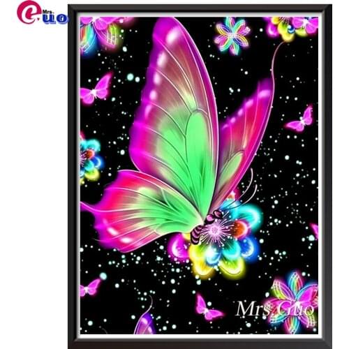 5d Diy Diamond Painting Colorful Butterfly Full Square Round Drill Embroidery Cross Stitch Picture Arts Craft Wall Sticker Decor