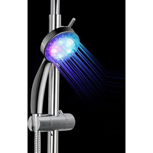 7 Color Changing LED Shower Head 2 Spray Patterns Adjustable Waterflow Bathroom High Pressure Water Saving Hand Shower Nozzle